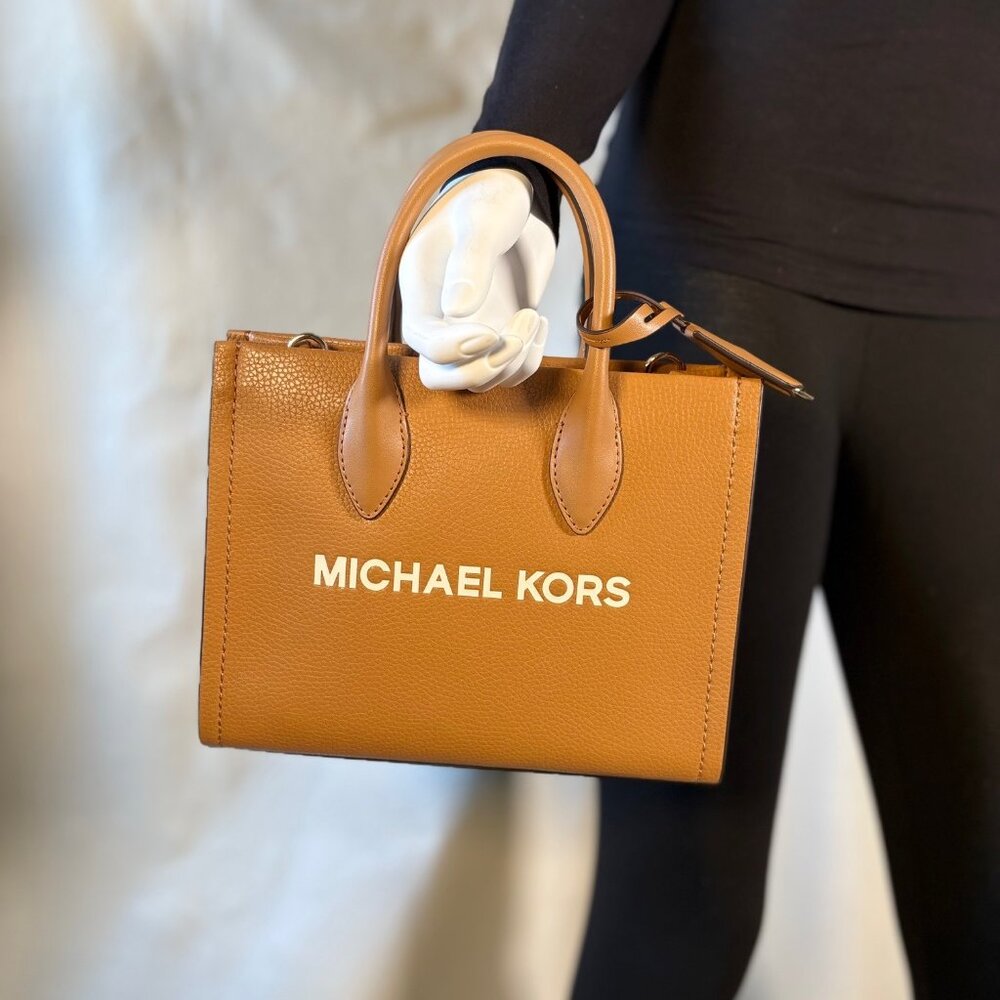 MICHAEL KORS MIRELLA SHOPPER TOTE - BROWN